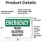 Signmission Main Electric Shutoff Emergency Sign, Vinyl Decal, 5in W x 3.5in L, 2PK OS-2PACK-EM-D-35-L-10399 - alternate 3